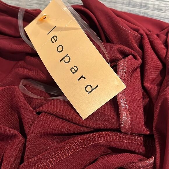 LUSH NWT high front slit slip dress burgundy - small - Picture 9 of 9